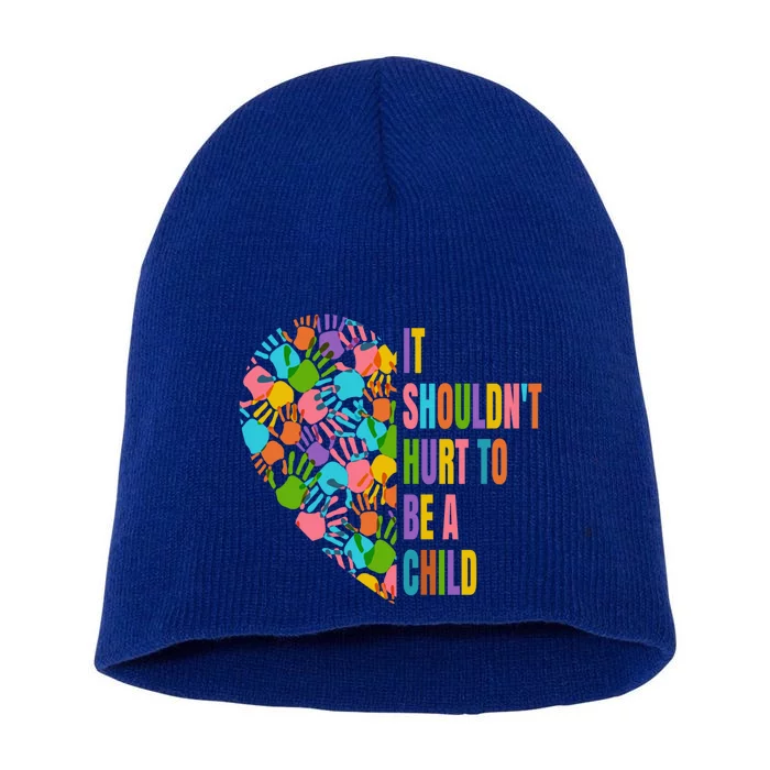 Child Abuse Prevention Month Awareness Cute Gift Funny Gift Short Acrylic Beanie