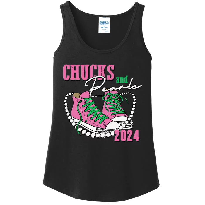 Chucks And Pearls IM With Her Kamala 2024 Ladies Essential Tank