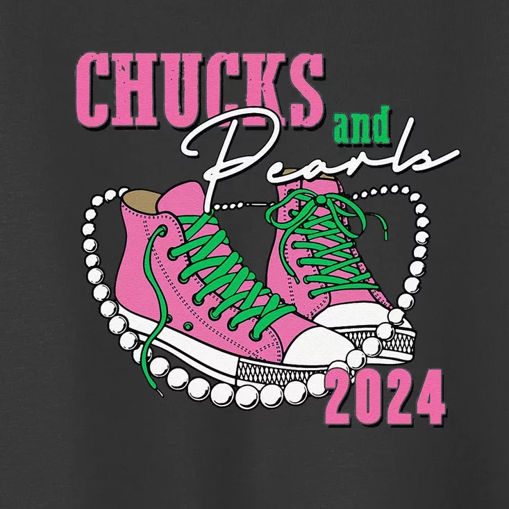 Chucks And Pearls IM With Her Kamala 2024 Toddler T-Shirt