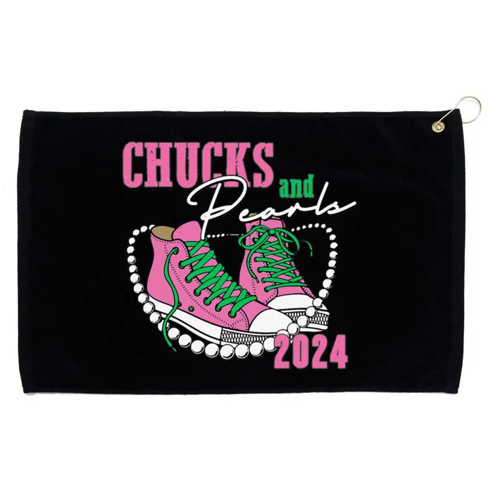 Chucks And Pearls IM With Her Kamala 2024 Grommeted Golf Towel