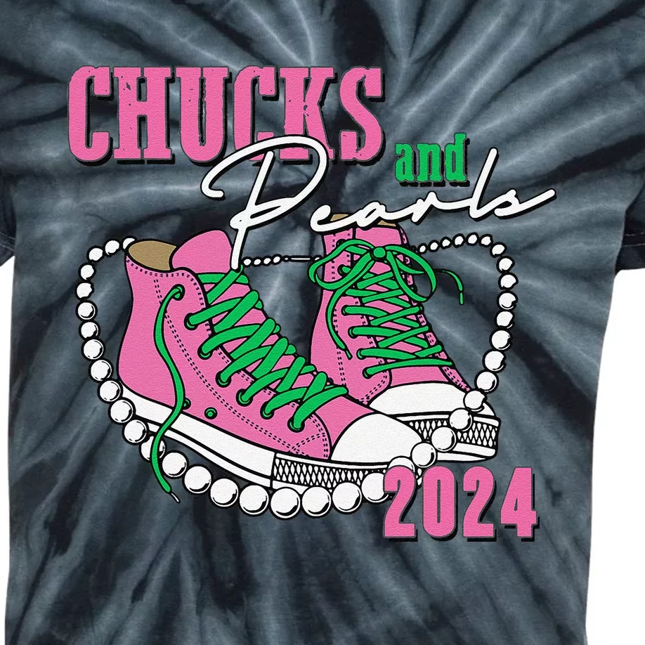 Chucks And Pearls IM With Her Kamala 2024 Kids Tie-Dye T-Shirt