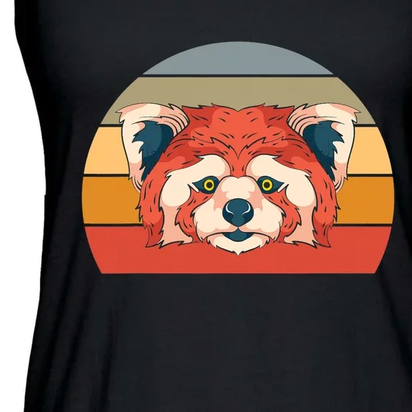 Cute Animal Panda Bear Gift Retro Red Panda Ladies Essential Flowy Tank