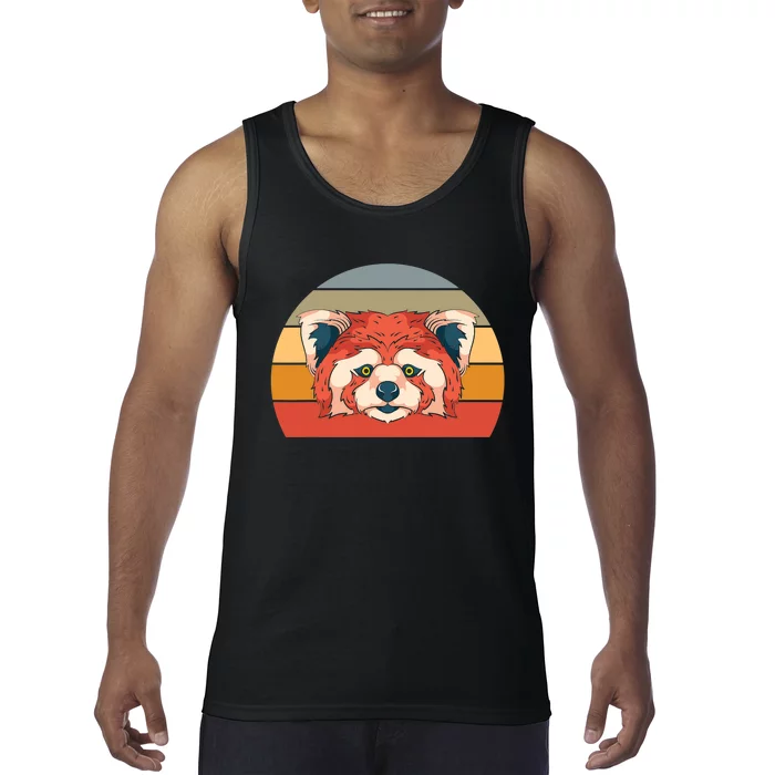 Cute Animal Panda Bear Gift Retro Red Panda Tank Top