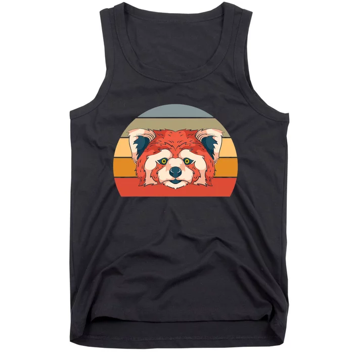 Cute Animal Panda Bear Gift Retro Red Panda Tank Top