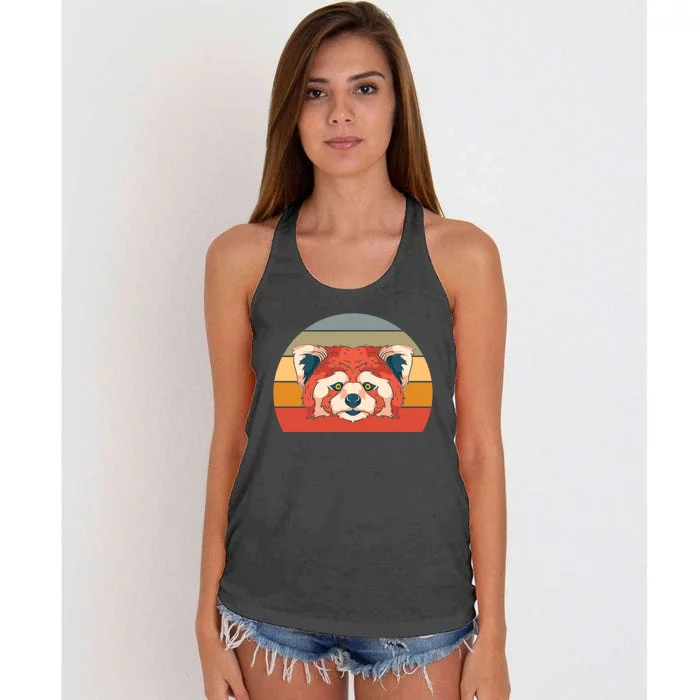 Cute Animal Panda Bear Gift Retro Red Panda Women's Knotted Racerback Tank