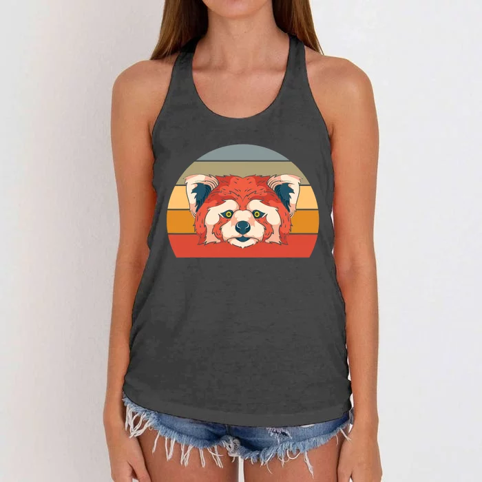 Cute Animal Panda Bear Gift Retro Red Panda Women's Knotted Racerback Tank