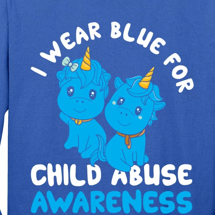 Child Abuse Prevention Month Blue Ribbon Awareness Support Cute Gift Long Sleeve Shirt