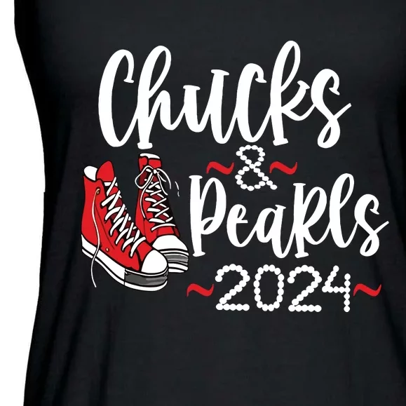 Chucks And Pearls Madam Presidential Election 2024 Ladies Essential Flowy Tank