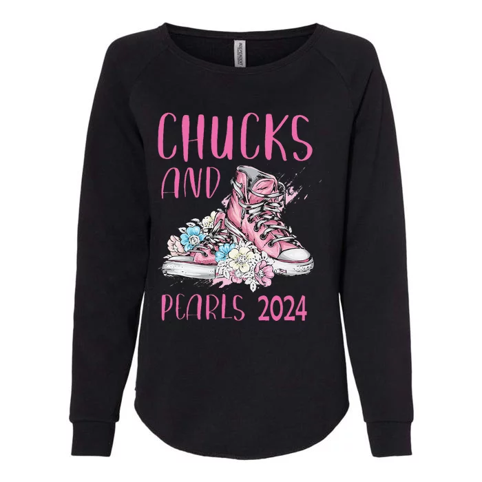 Chucks And Pearls 2024 Cute Women Gifts Womens California Wash Sweatshirt