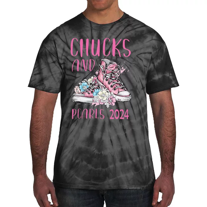 Chucks And Pearls 2024 Cute Women Gifts Tie-Dye T-Shirt