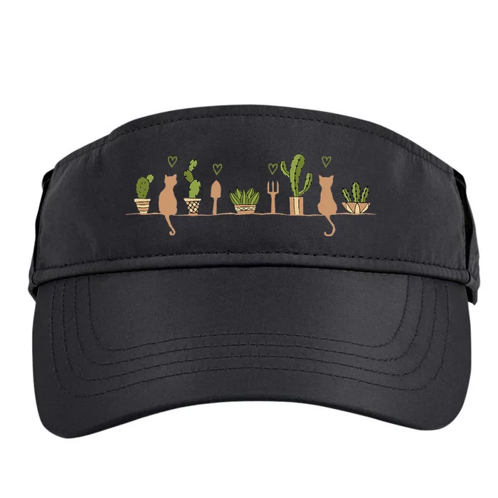 Cats And Plant Gardening Garden Cat Lover Gardener Adult Drive Performance Visor