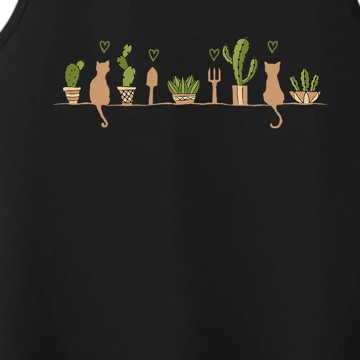 Cats And Plant Gardening Garden Cat Lover Gardener Performance Tank