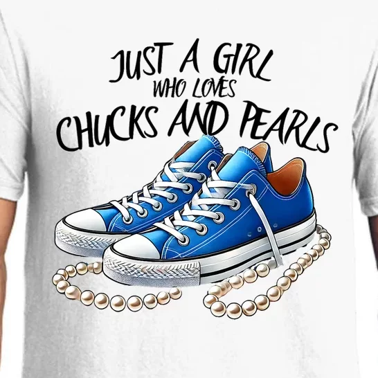 Chuck And Pearls Just A Girl Who Loves Chucks And Pearls Pajama Set