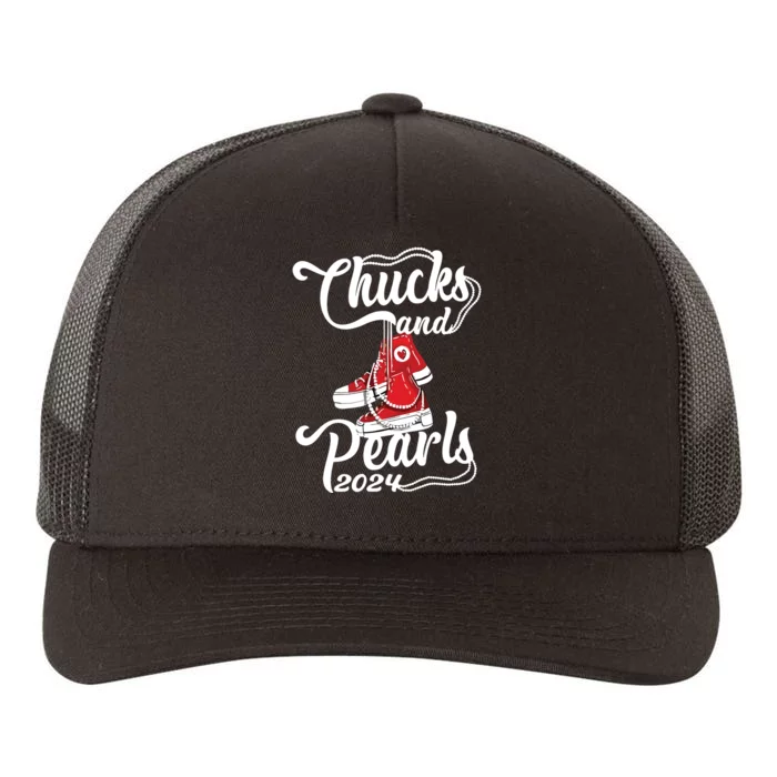 Chucks And Pearls Kamala Harris 2024 Support Yupoong Adult 5-Panel Trucker Hat