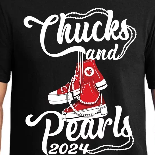 Chucks And Pearls Kamala Harris 2024 Support Pajama Set