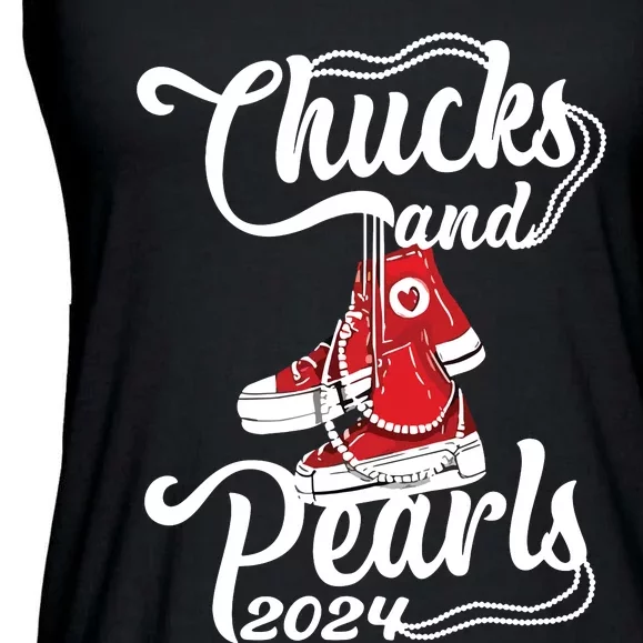 Chucks And Pearls Kamala Harris 2024 Support Ladies Essential Flowy Tank