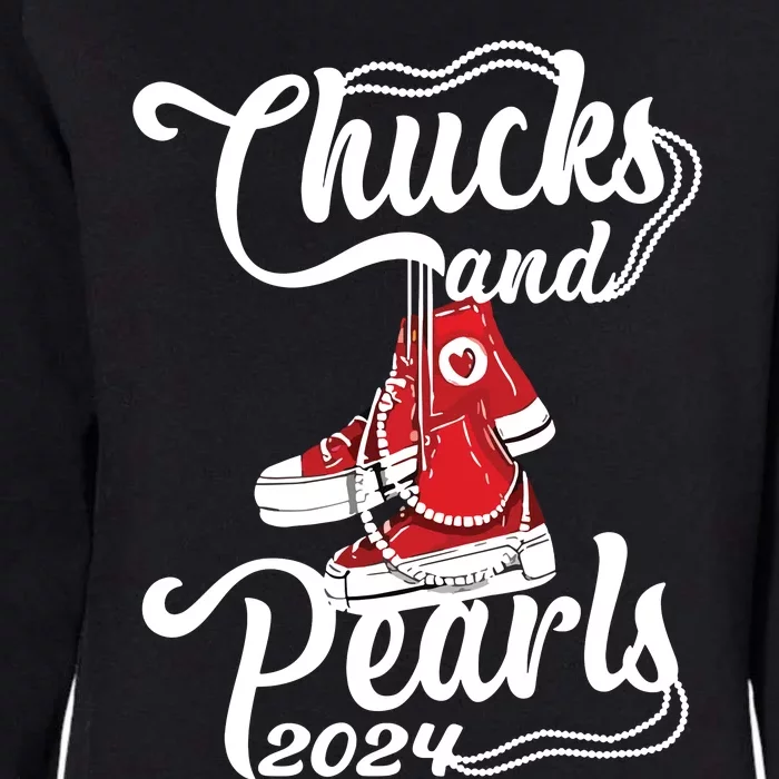 Chucks And Pearls Kamala Harris 2024 Support Womens California Wash Sweatshirt