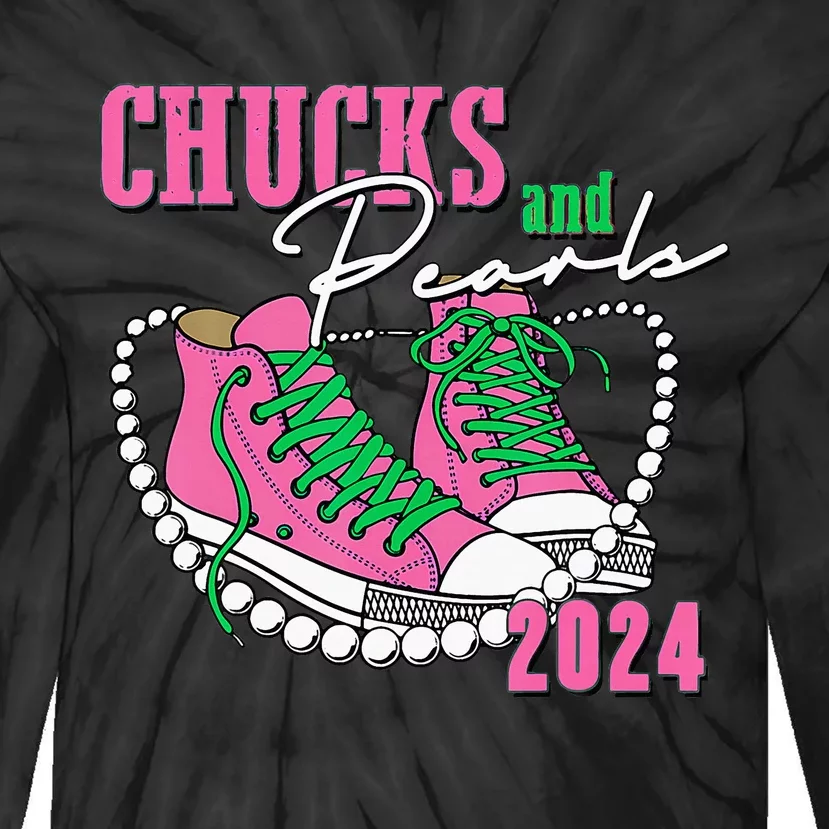 Chucks And Pearls IM With Her 2024 Tie-Dye Long Sleeve Shirt