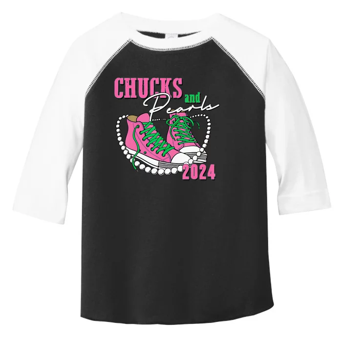 Chucks And Pearls IM With Her 2024 Toddler Fine Jersey T-Shirt