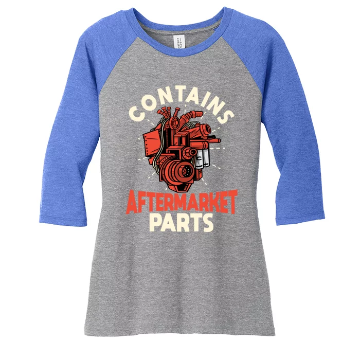 Contains Aftermarket Parts Open Heart Surgery Survivor Gift Women's Tri-Blend 3/4-Sleeve Raglan Shirt