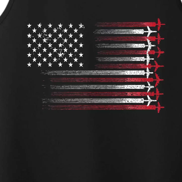 Cute Airplane Pilot Art Aviation 4th Of July Performance Tank