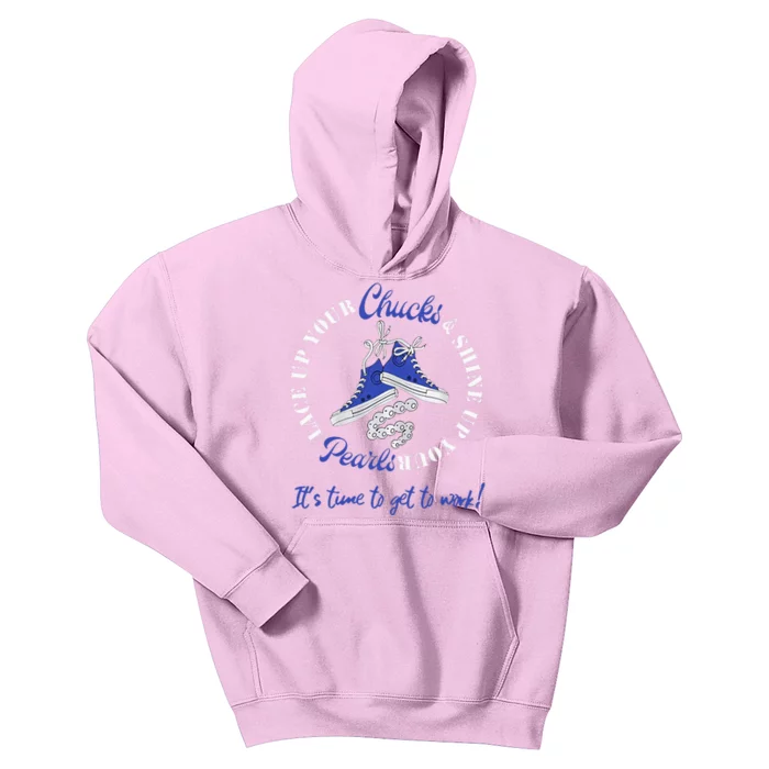 Chucks And Pearls Kamala 2024 Kids Hoodie