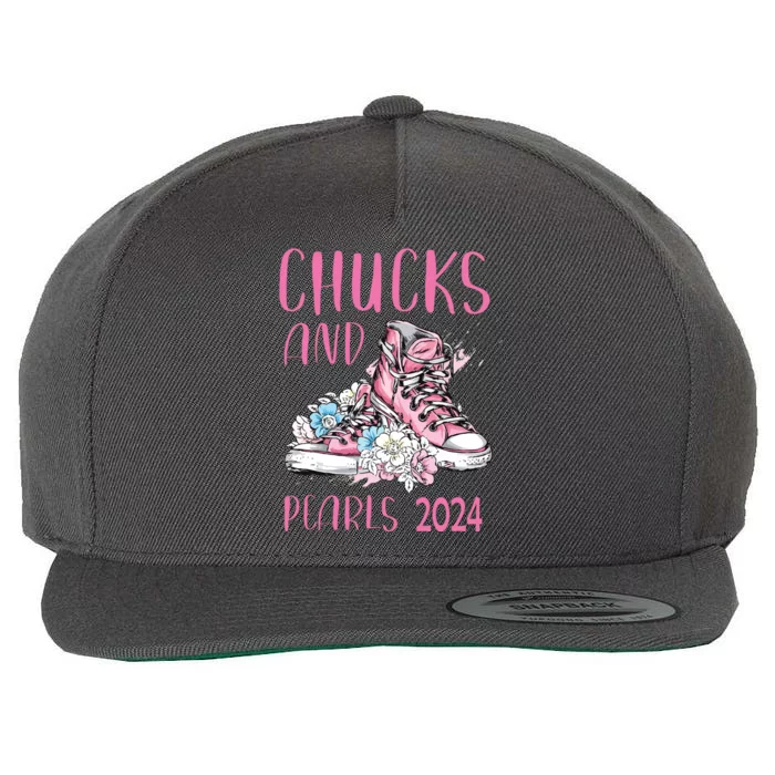 Chucks And Pearls 2024 Cute Women Gifts Wool Snapback Cap