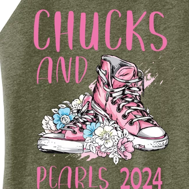 Chucks And Pearls 2024 Cute Women Gifts Women’s Perfect Tri Rocker Tank