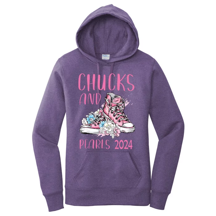 Chucks And Pearls 2024 Cute Women Gifts Women's Pullover Hoodie