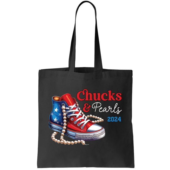 Chucks And Pearls 2024 Im With Her Kamala Tote Bag