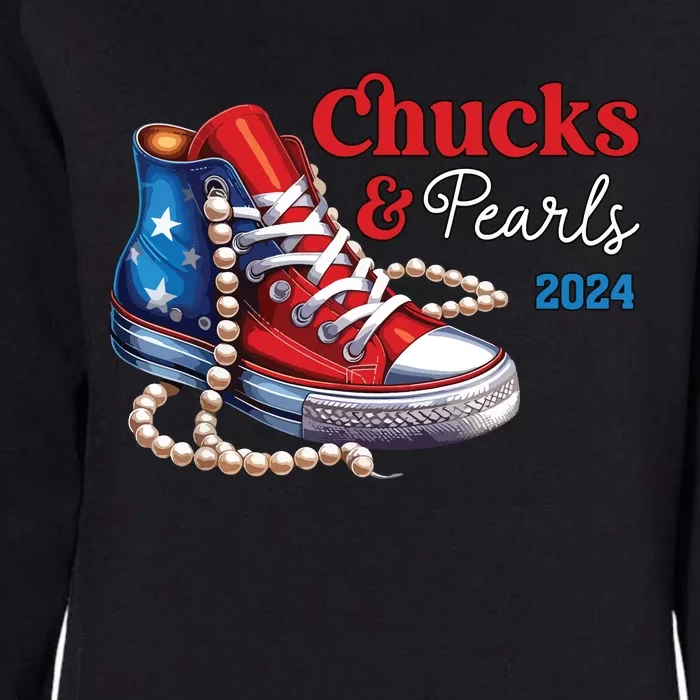 Chucks And Pearls 2024 Im With Her Kamala Womens California Wash Sweatshirt