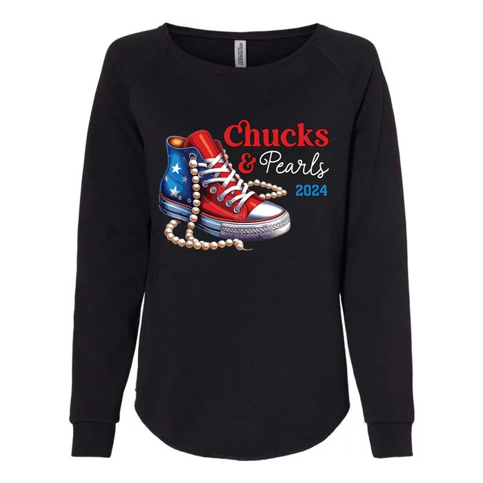 Chucks And Pearls 2024 Im With Her Kamala Womens California Wash Sweatshirt