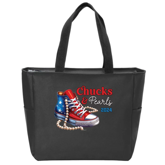 Chucks And Pearls 2024 Im With Her Kamala Zip Tote Bag