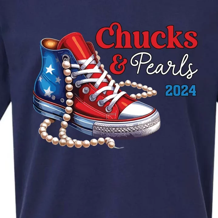 Chucks And Pearls 2024 Im With Her Kamala Sueded Cloud Jersey T-Shirt