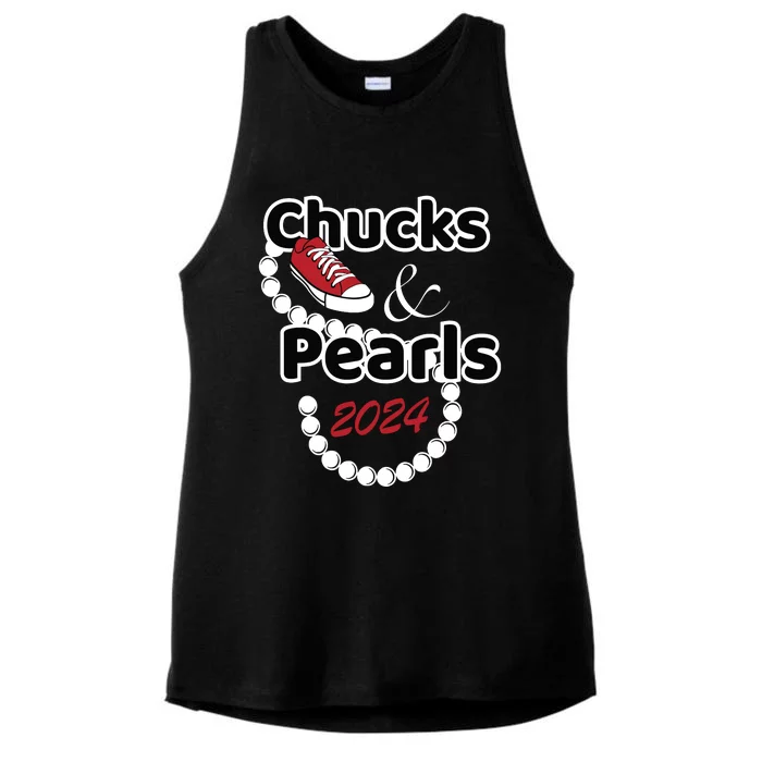 Chucks And Pearls Cute Women 2024 Ladies Tri-Blend Wicking Tank