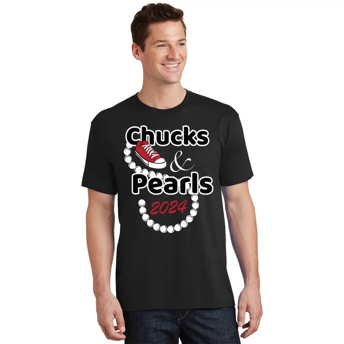 Chucks And Pearls Cute Women 2024 T-Shirt