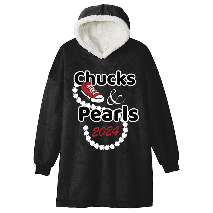 Chucks And Pearls Cute Women 2024 Hooded Wearable Blanket