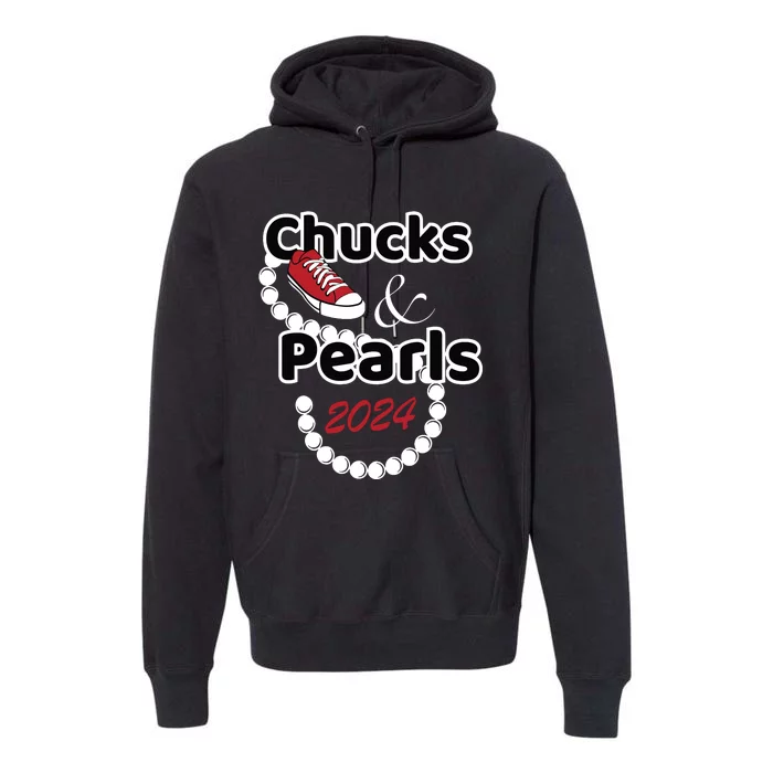 Chucks And Pearls Cute Women 2024 Premium Hoodie