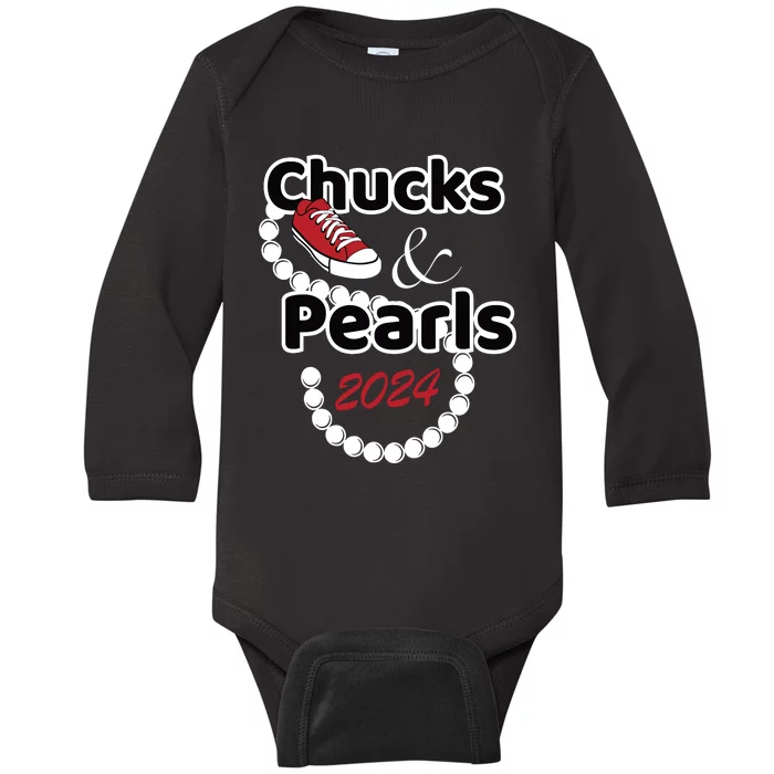 Chucks And Pearls Cute Women 2024 Baby Long Sleeve Bodysuit