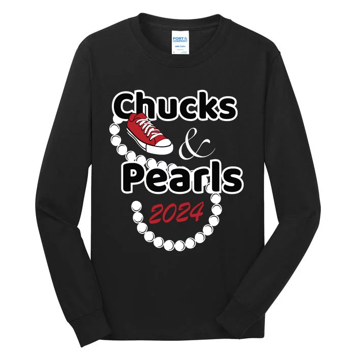 Chucks And Pearls Cute Women 2024 Tall Long Sleeve T-Shirt