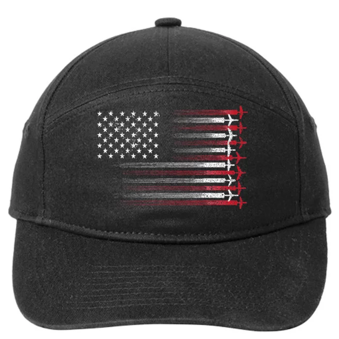 Cute Airplane Pilot Art For Women Aviation 4th Of July 7-Panel Snapback Hat