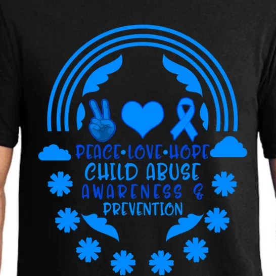 Child Abuse Prevention Month Awareness Peace Love Hope Tee Gift Pajama Set