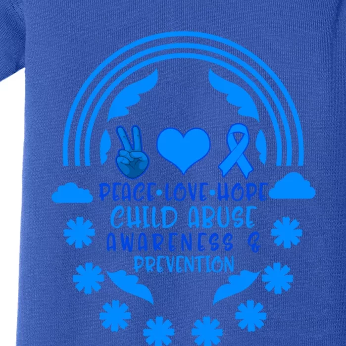 Child Abuse Prevention Month Awareness Peace Love Hope Tee Gift Baby Bodysuit