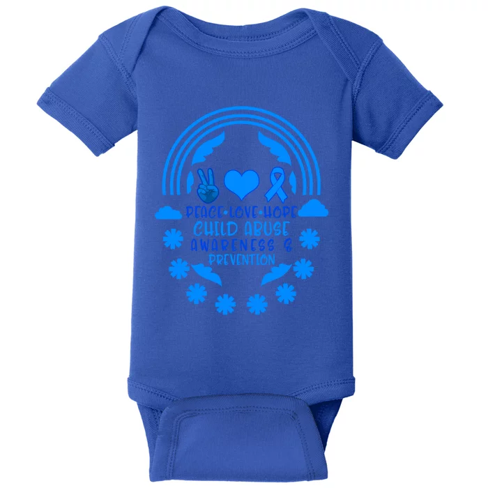 Child Abuse Prevention Month Awareness Peace Love Hope Tee Gift Baby Bodysuit