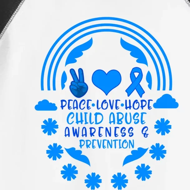 Child Abuse Prevention Month Awareness Peace Love Hope Tee Gift Toddler Fine Jersey T-Shirt