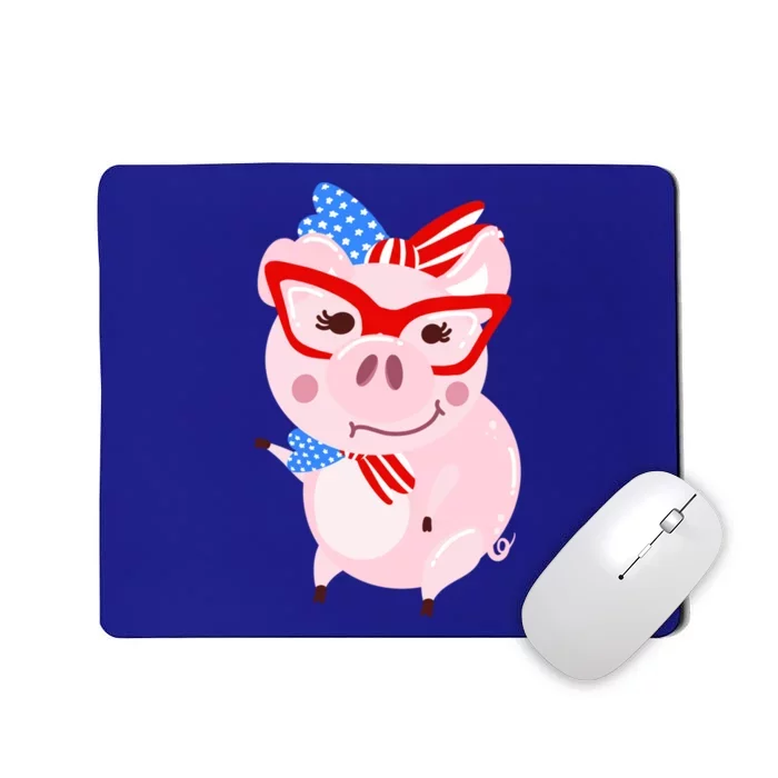 Cool American Pig Funny Pet Piggy United States Flag Gift Mousepad