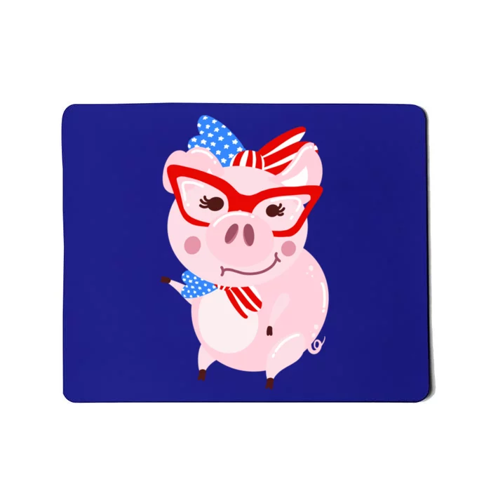 Cool American Pig Funny Pet Piggy United States Flag Gift Mousepad