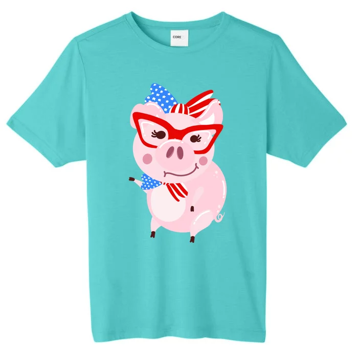 Cool American Pig Funny Pet Piggy United States Flag Gift ChromaSoft Performance T-Shirt