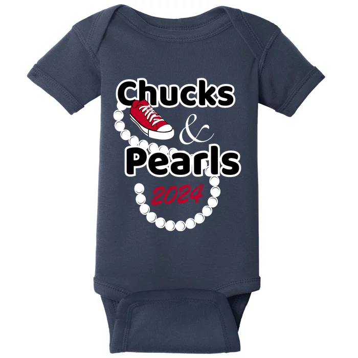 Chucks And Pearls Cute Wo 2024 Baby Bodysuit