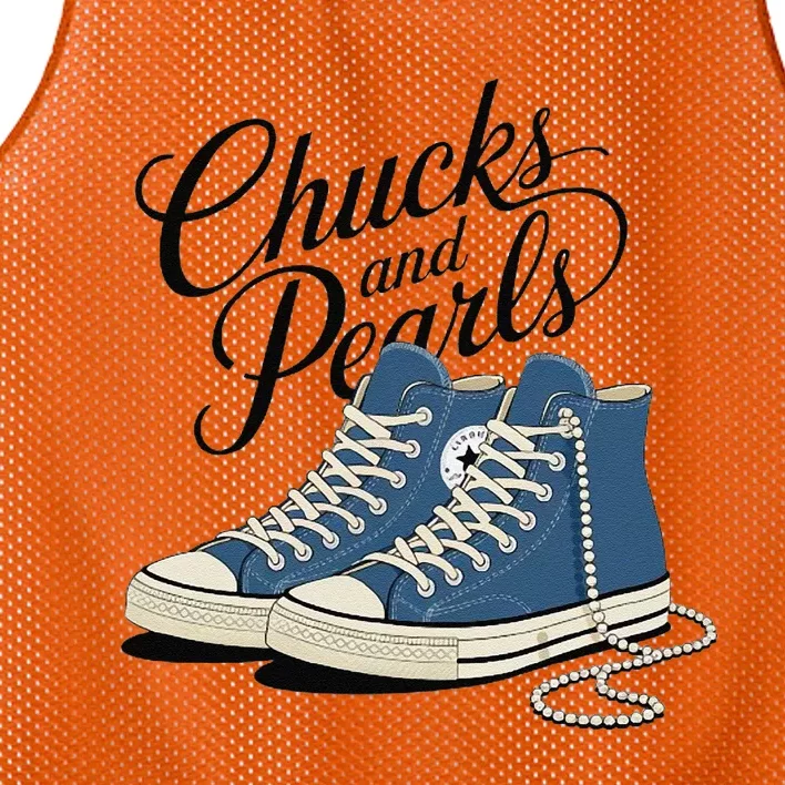 Chucks And Pearls For Ladies 2024 Gift Mesh Reversible Basketball Jersey Tank